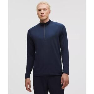 Lululemon Metal Vent Tech Half Zip Long Sleeve Activewear in Blue Men's Sz XL